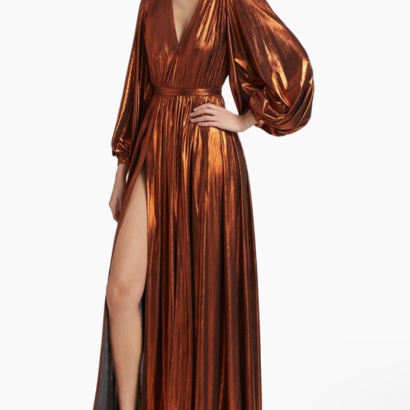 Bronx and Banco Zoe Metallic Blouson-Sleeve Gown - Picture 2 of 7